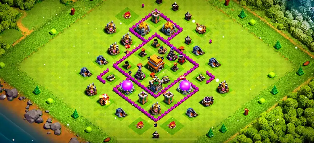 Layout Premium TH6 Defense Coc Layout | Anti 3 Stars King Kazama