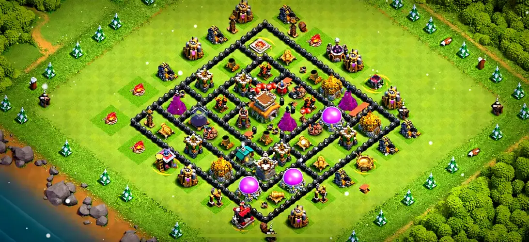 Layout Simple TH8 Defense Coc Layout | Anti 3 Stars Clan Academy 