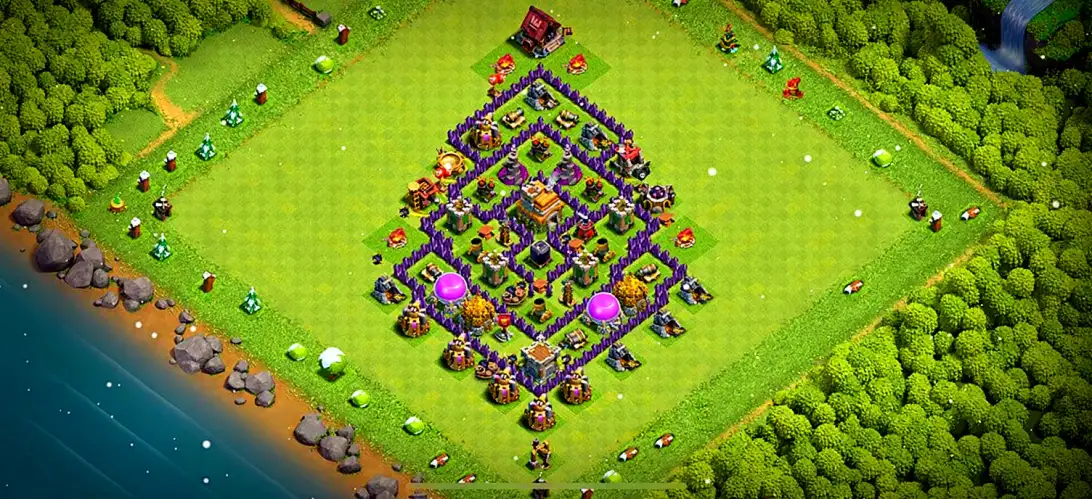 Layout Strategic TH7 Defense Coc Layout | Anti Air / Dragon Mother of Dragon