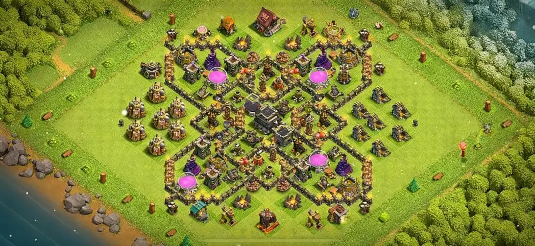 Layout Elite TH9 Defense Coc Layout | Anti 3 Stars Archer Queen