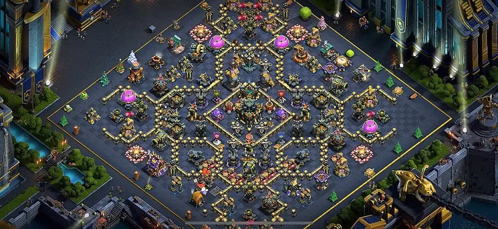 Layout Top TH17 Defense Coc Layout | Anti Everything night rider defending champion