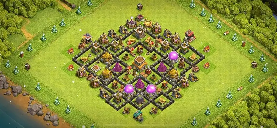 Layout Winning TH8 Defense Coc Layout | Anti 3 Stars Mana defender