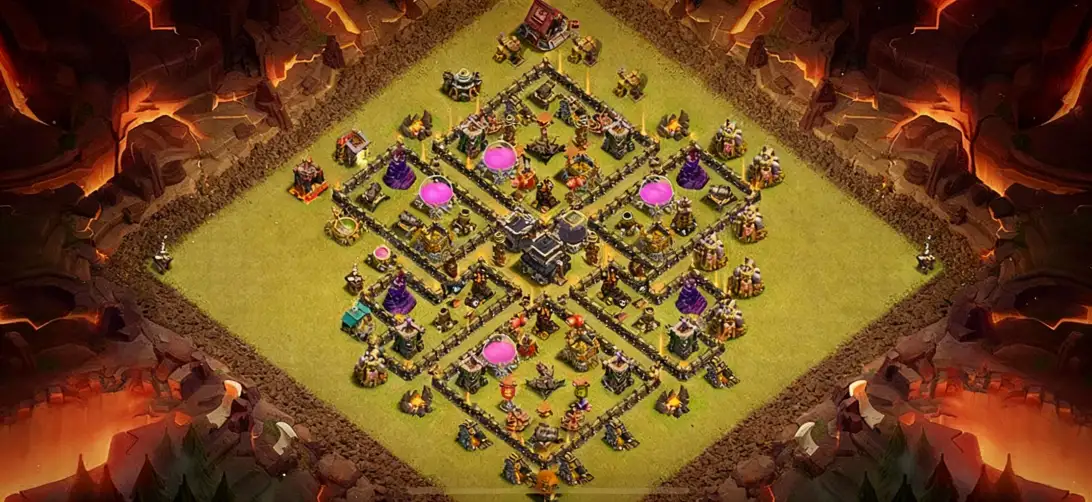 Layout Next-Level TH9 War Coc Layout | Anti Everything RedZone