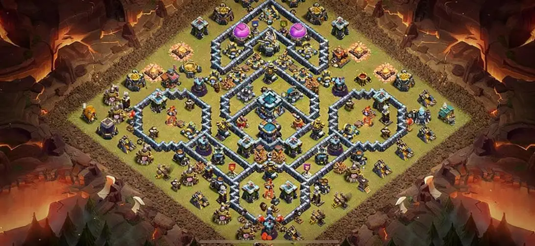 Layout Top-Tier TH13 War Coc Layout | Anti Air / Electro Dragon winner