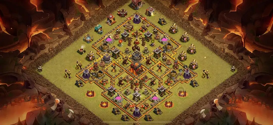 Layout Top TH10 War Coc Layout | Anti Air / Dragon Crusher