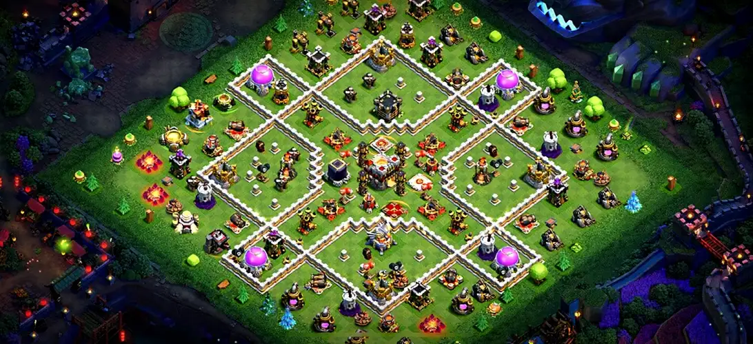 Layout Battle-Optimized TH11 Farming Coc Layout | Hybrid NightSky